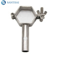 Sanitary Stainless Steel SS304 Food Grade Heavy Duty Screw Hexagon Pipe Holder